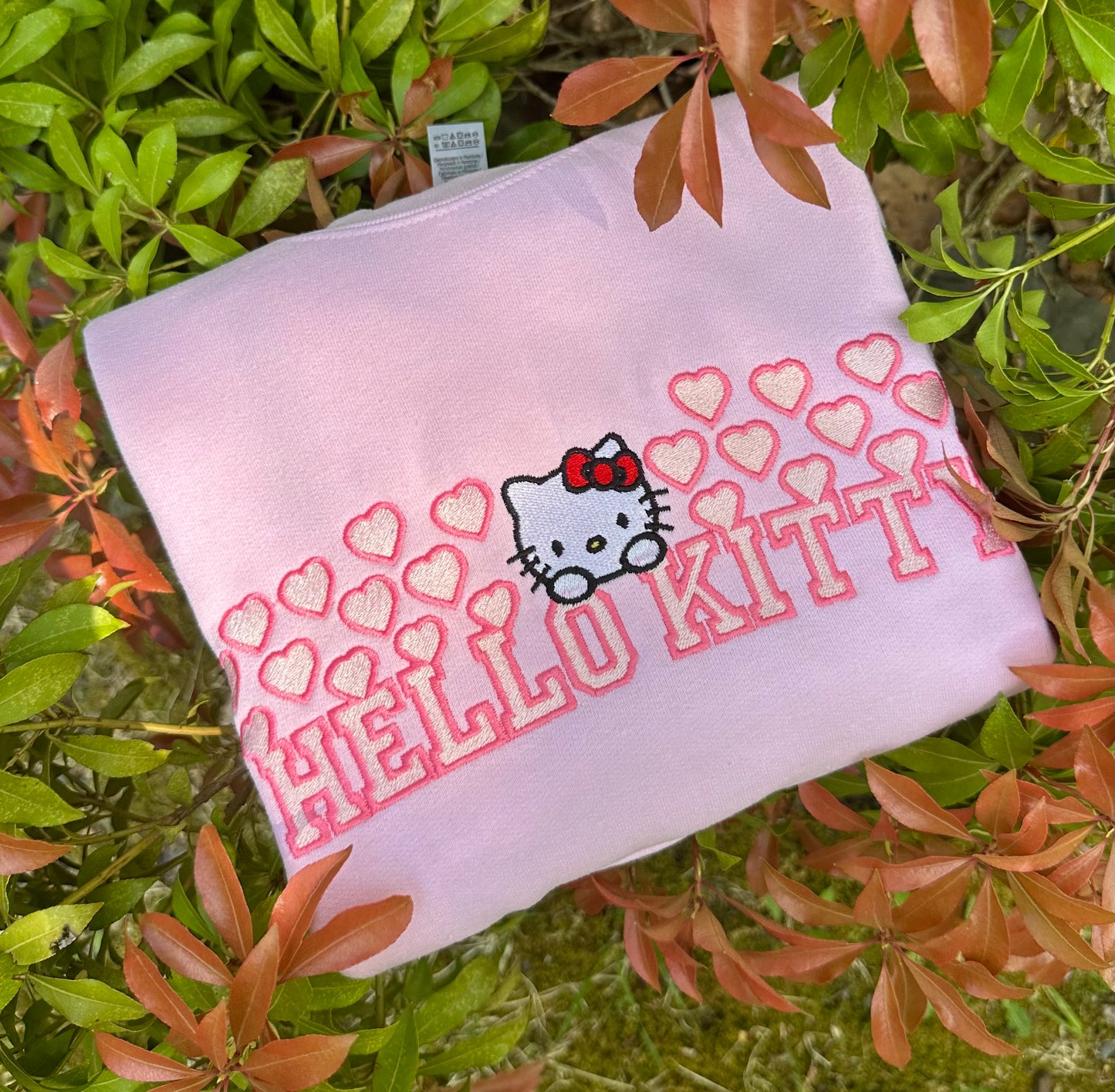 Kitty Hearts 8x10 Embroidery Crewneck Sweatshirt