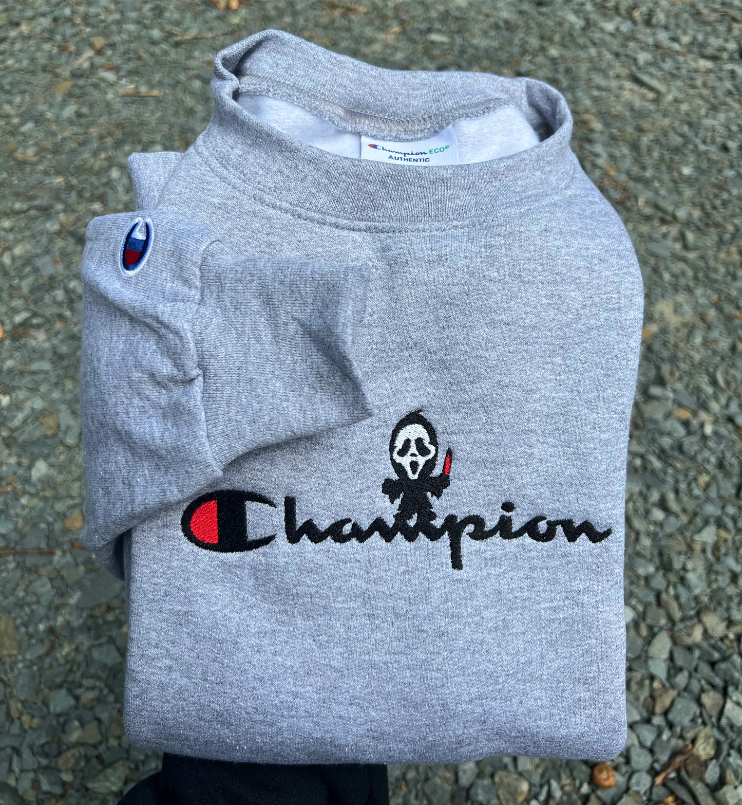 Ghost Face x Champion Embroidery Crewneck Sweatshirt