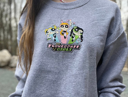PPGs x The FlowerPuff Girls Animation Embroidery Crewneck Sweatshirt
