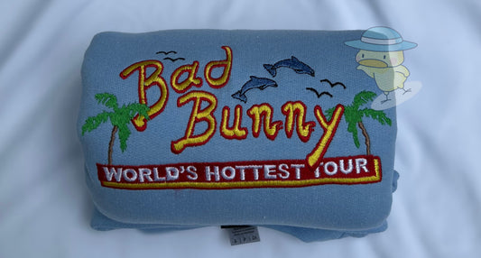 Bad Bunny Worlds Hottest Tour Un Verano Sin Ti Embroidery Crewneck Sweatshirt