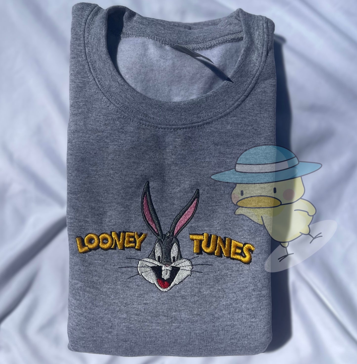 Bunny Animation Embroidery Crewneck Sweatshirt