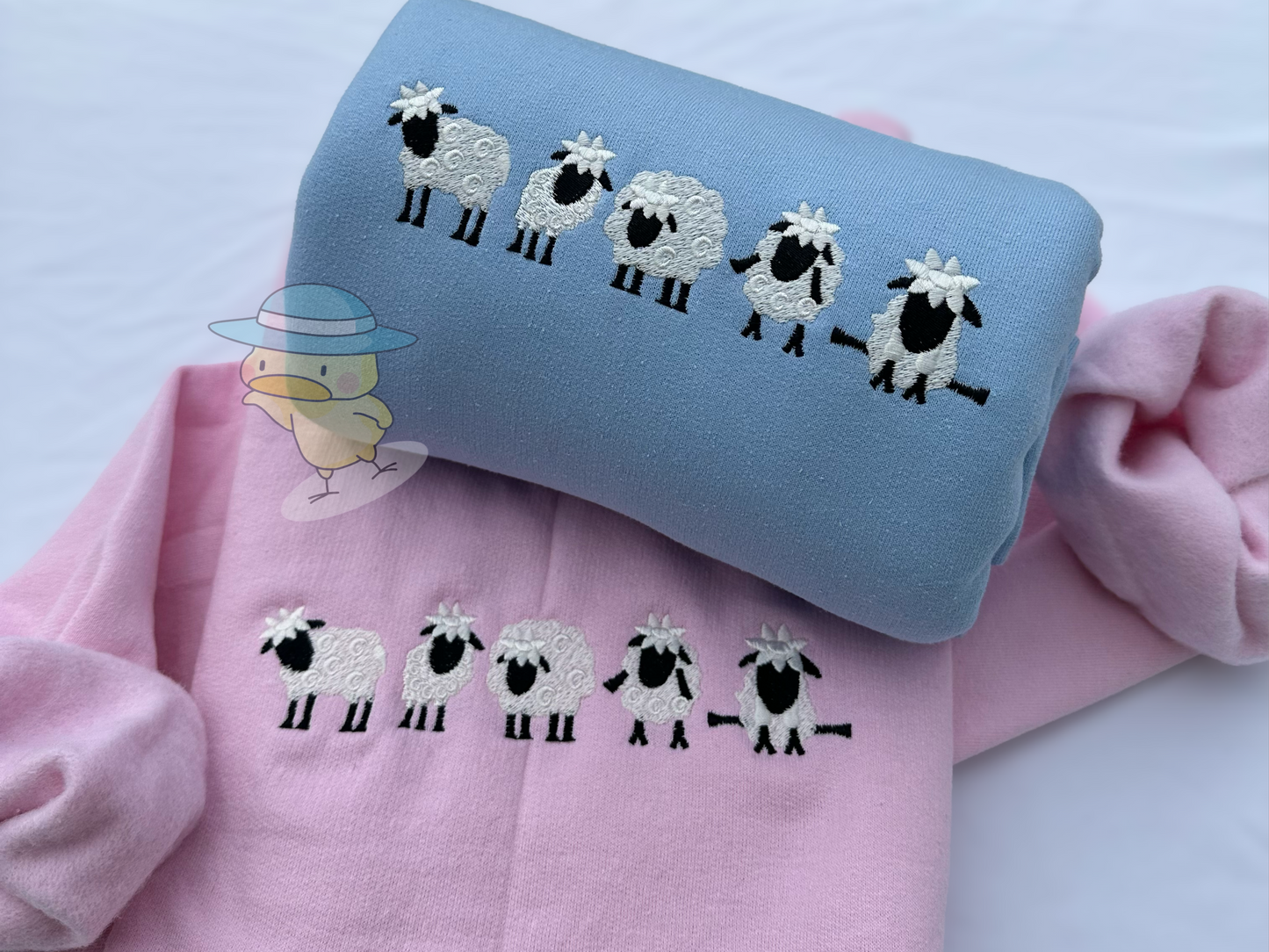 Counting Sheep Embroidery Crewneck Sweatshirt