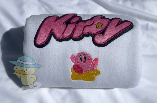 Kirby Star Embroidery Crewneck Sweatshirt