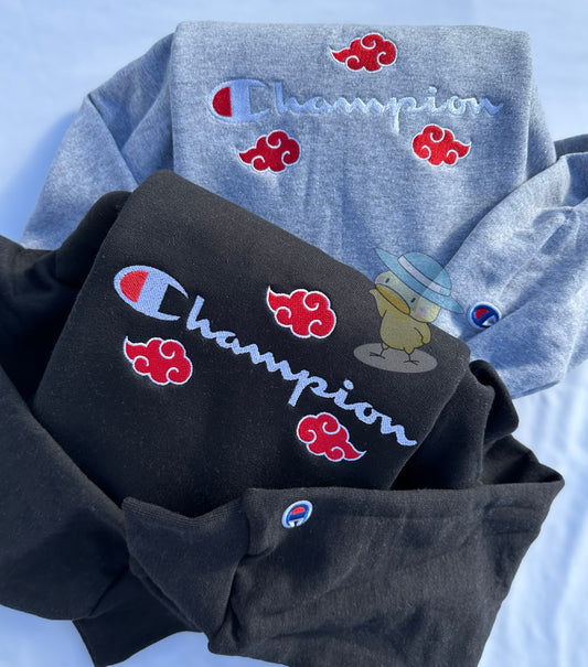 Anime Cloud Champion Embroidery Crewneck Sweatshirt