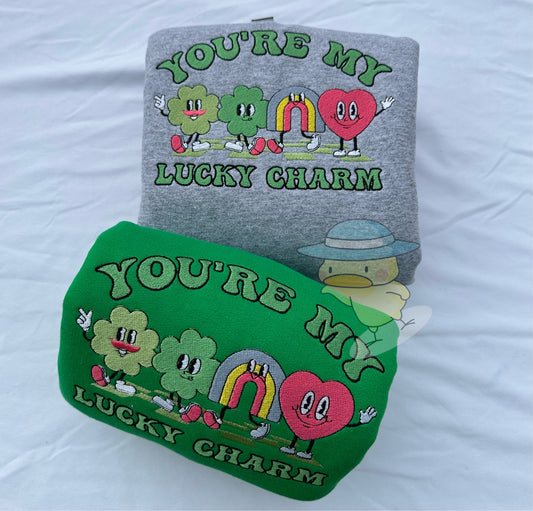 You’re My Lucky Charm St. Patrick’s Day Embroidery Crewneck Sweatshirt
