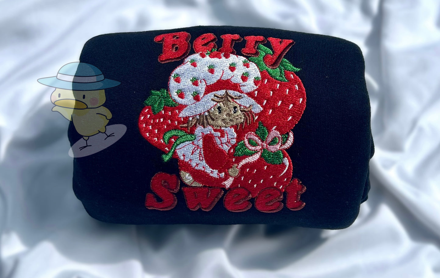 Berry Sweet Strawberry Vintage Embroidery Crewneck Sweatshirt