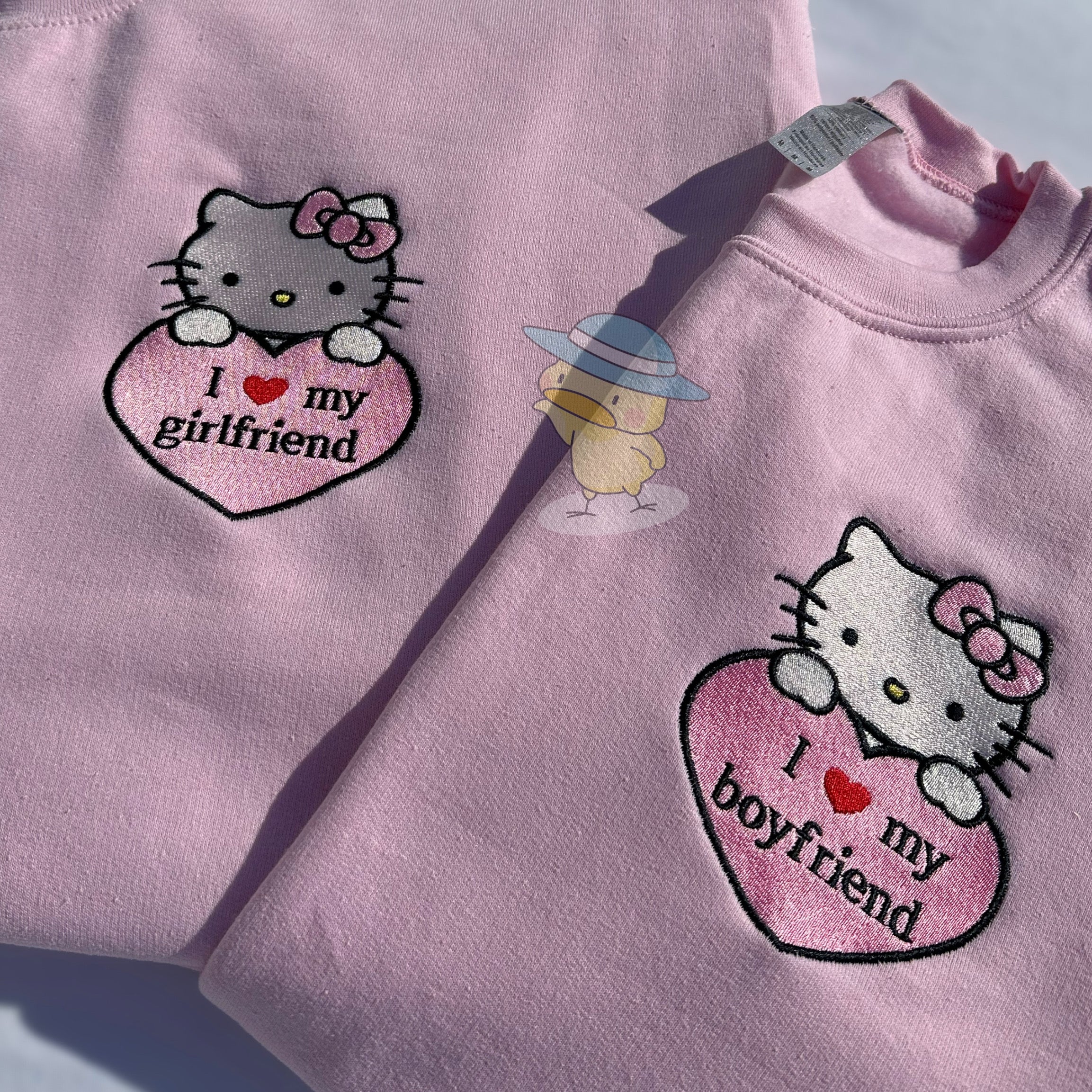 I Love My Boyfriend Hello Kitty Edition Embroidery Crewneck