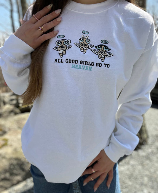 PPGs x Angels All Good Girls Go To Heaven Embroidery Crewneck Sweatshirt