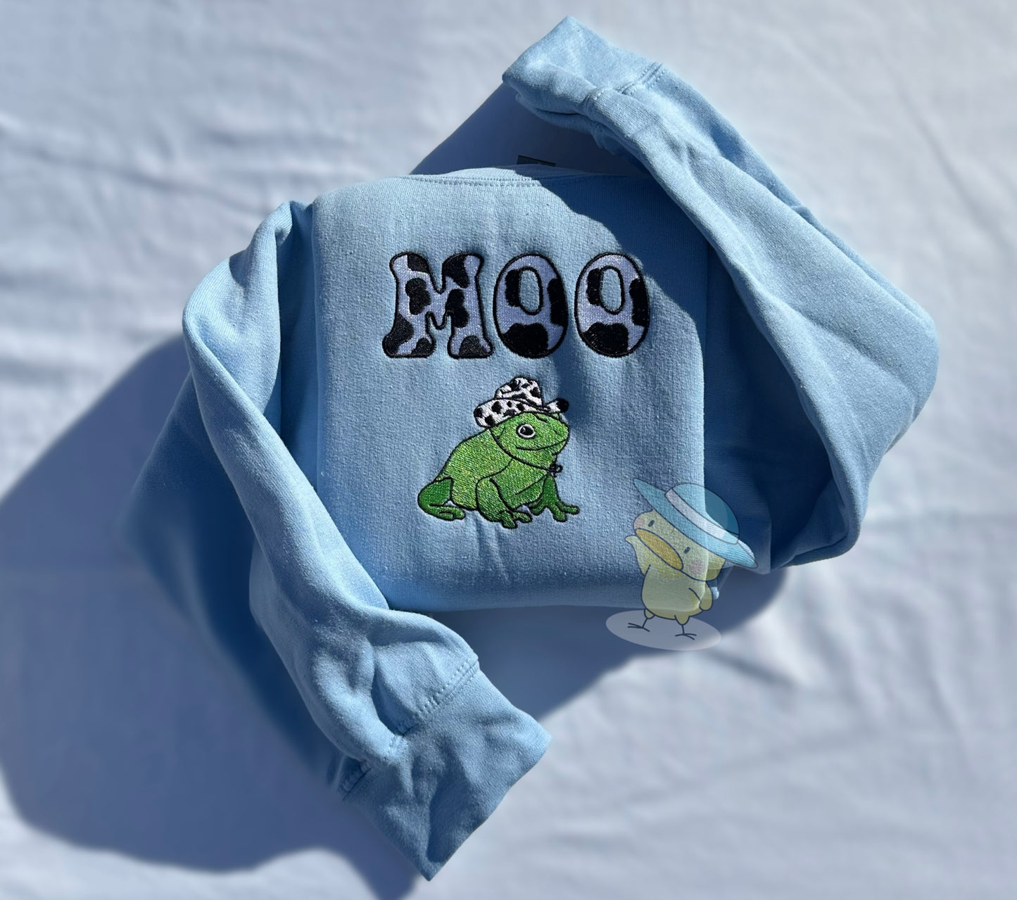 Frog Moo Cow Print Y2K Embroidery Crewneck Sweatshirt