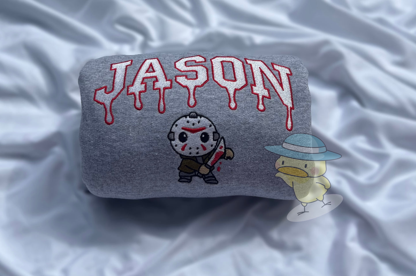 Jason Halloween Drip Embroidery Crewneck Sweatshirt