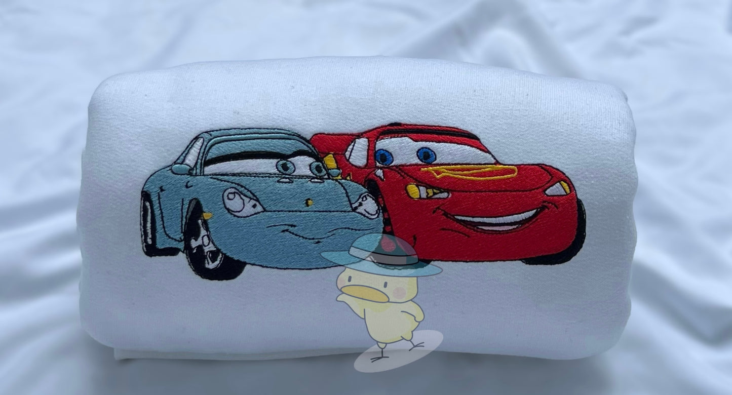Cars Animation Embroidery Crewneck Sweatshirt